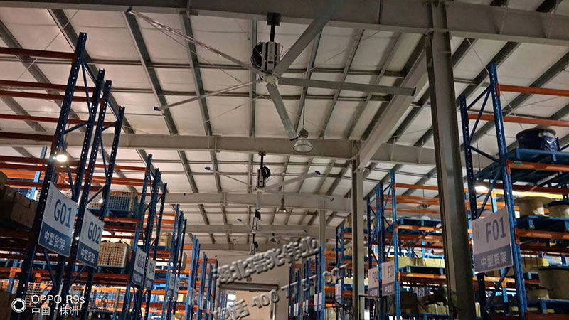 高大鋼構房車間通風降溫選工業大風扇