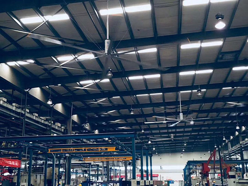 膠袋車間通風降溫工業大風扇安裝